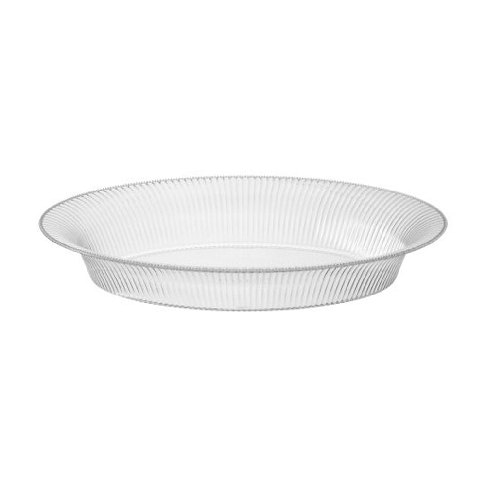 11''X 16'' Bowl Ridged Clear Oval Plastic