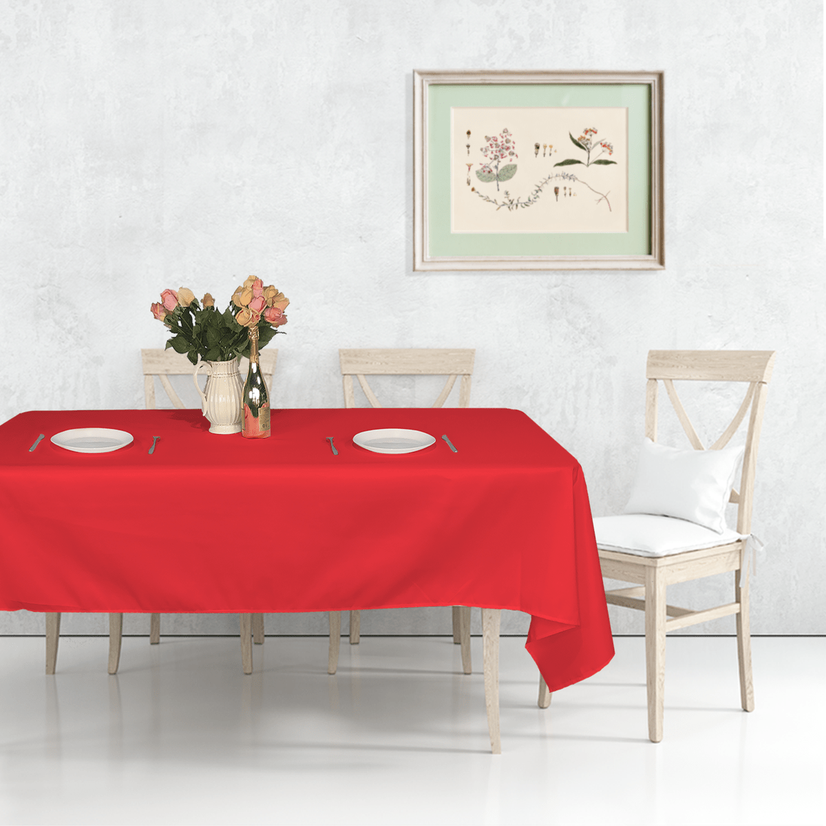 *WHOLESALE* 54"X108" Red Rectangular Disposable Plastic Table cover 48/Case