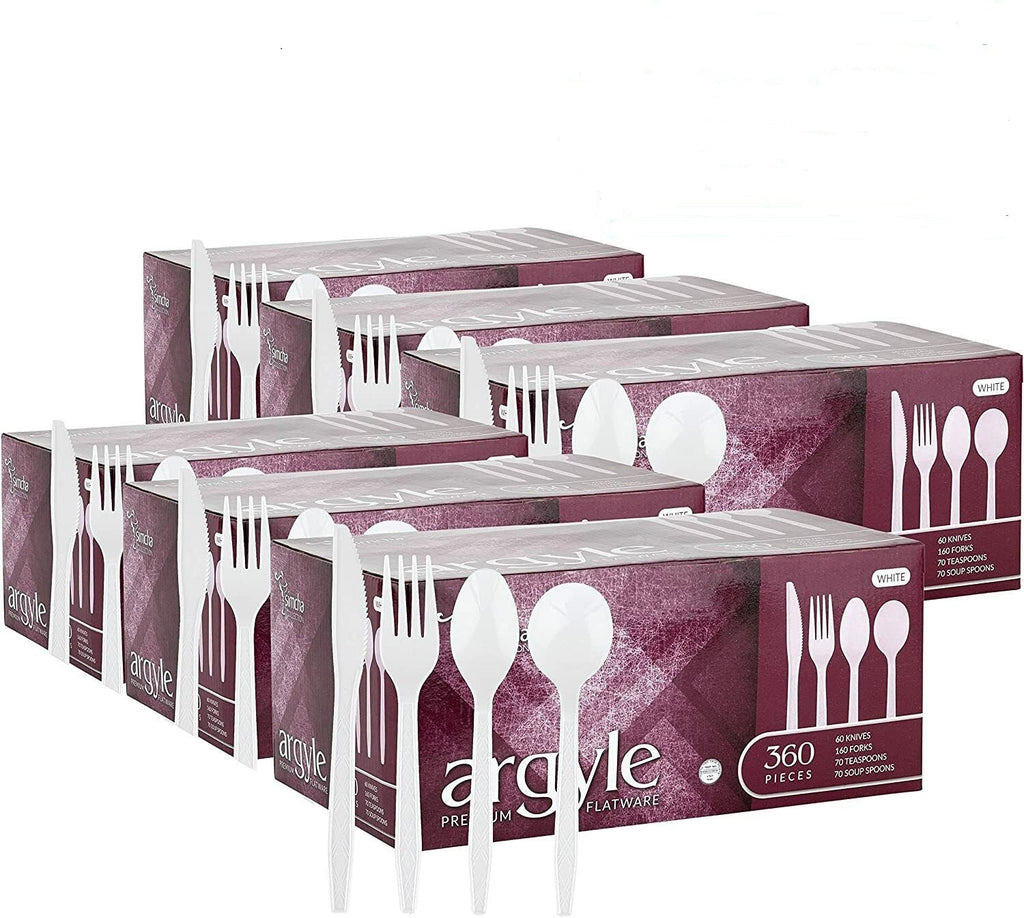 360 Pcs White Utensils Set Disposable Plastic High quality