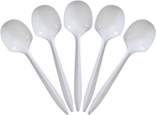 *BUY BULK* Soup Spoons Plastic White Medium Weight Disposable