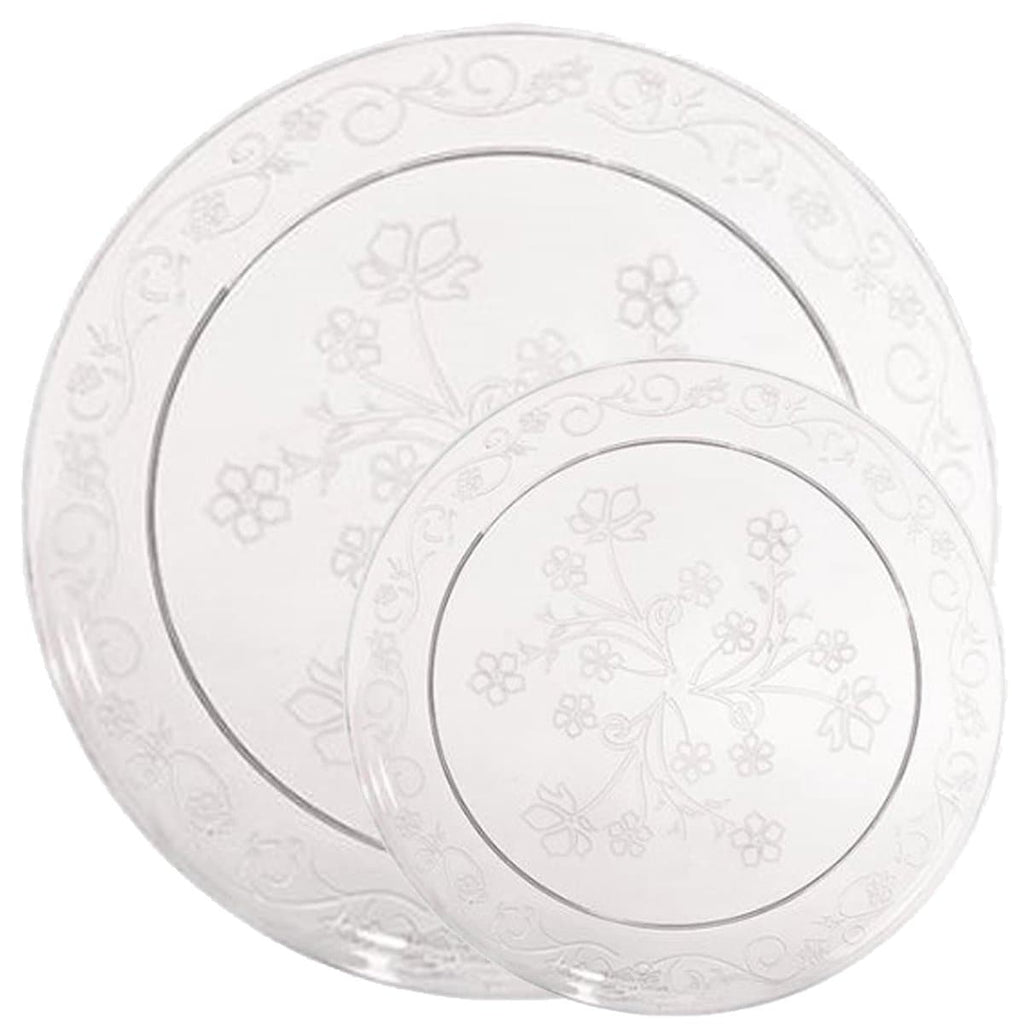 Clear Plastic Dinnerware Set- Value Pack -D'Vine
