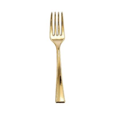 4" Gold Mini Plastic Forks 24 Pack