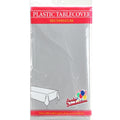 54'' X 108'' Silver Rectangular Tablecover Plastic