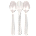 10" Serving Set Two Spoons and One Fork White Plastic