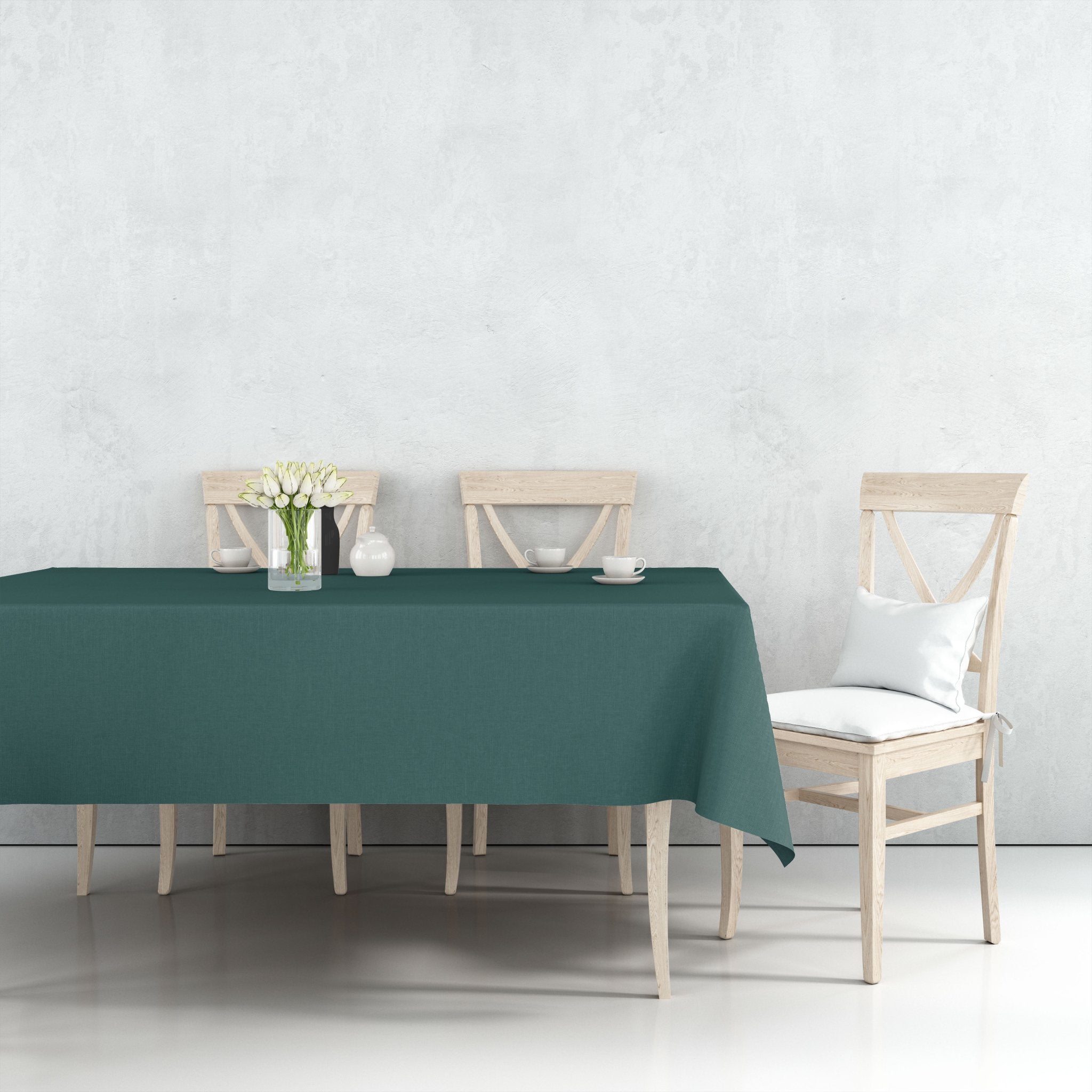 *WHOLESALE* 54'' X 108'' Hunter Green Rectangular Table cover Disposable Plastic 48/Case