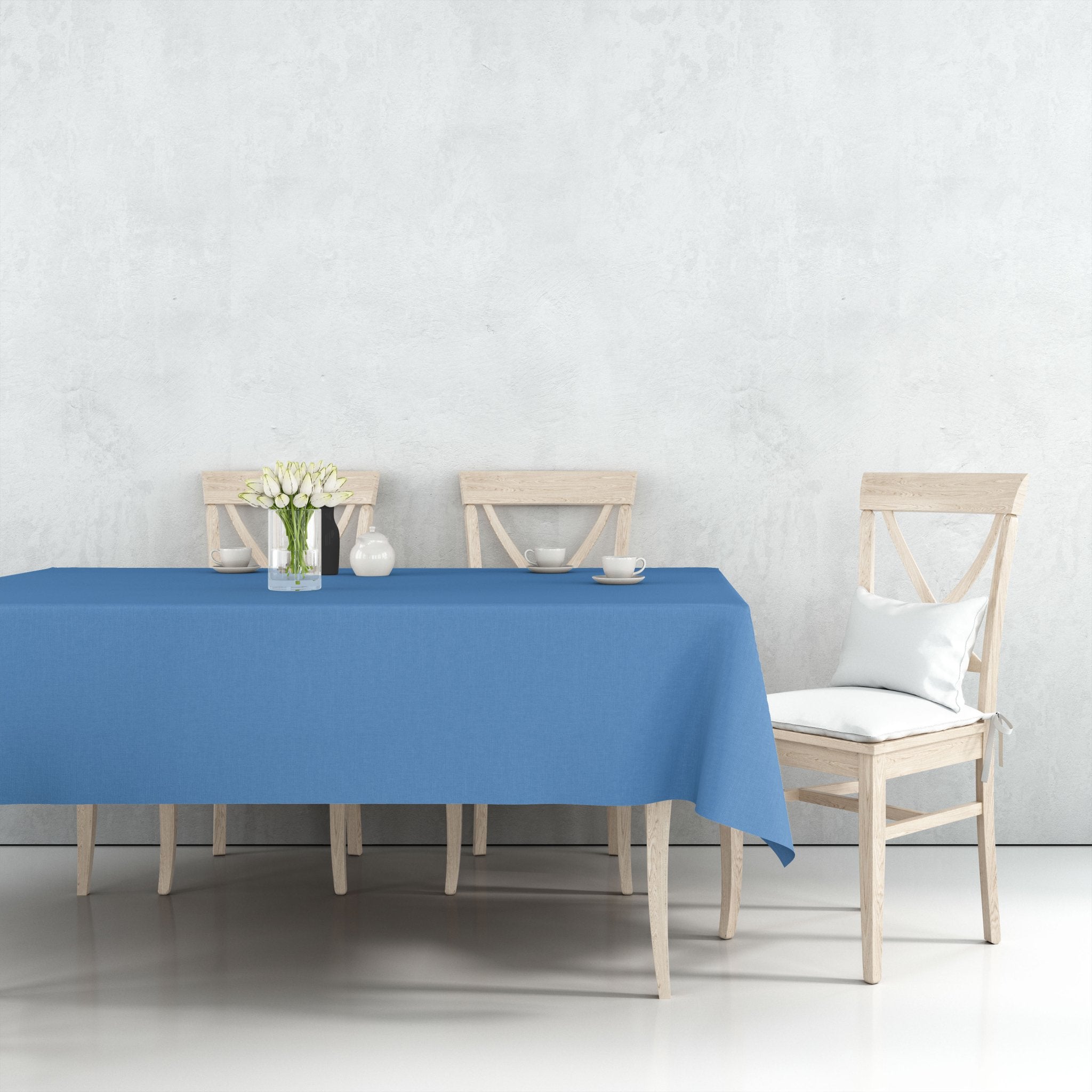 *WHOLESALE* 54''X108'' Medium Blue Rectangular Table cover Disposable Plastic 48/Case