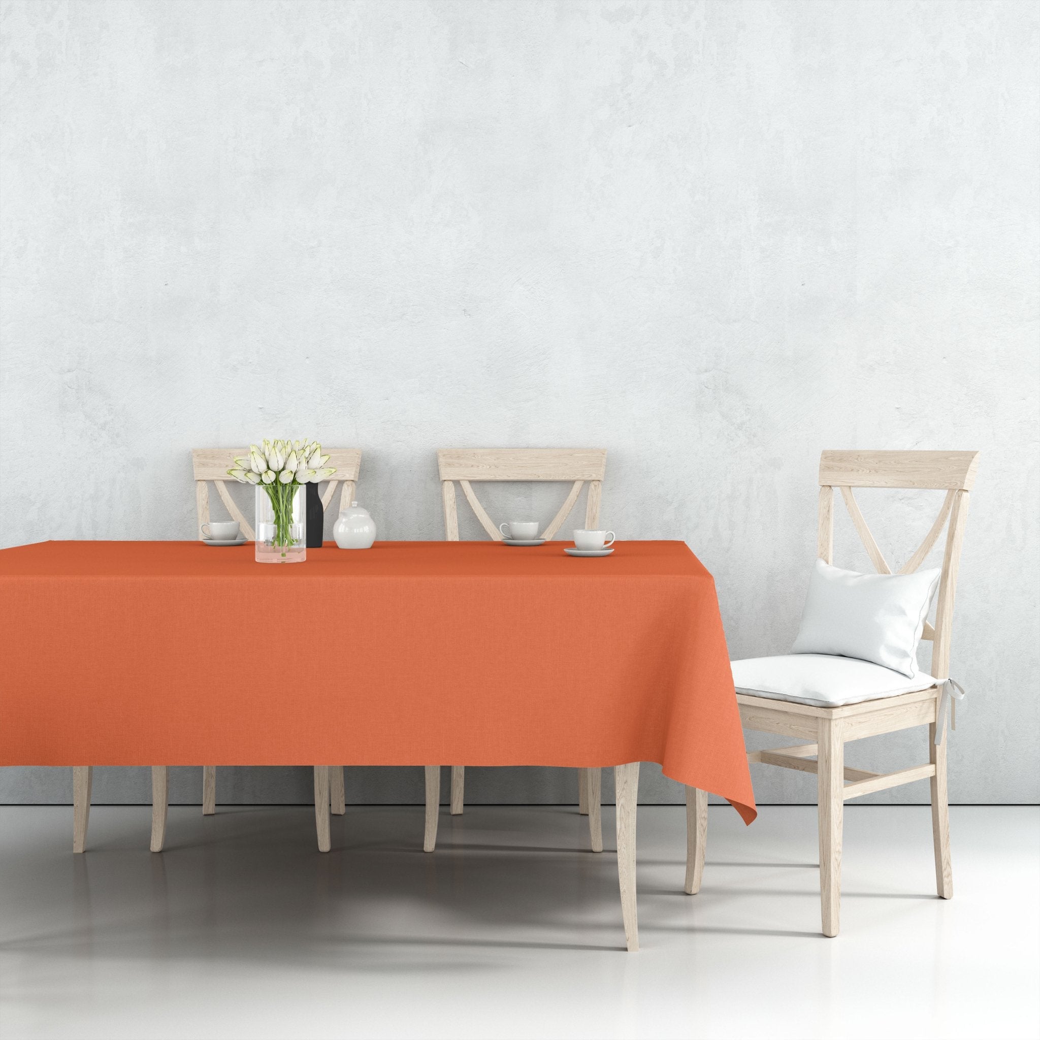 *WHOLESALE* 54'' X 108'' Orange Rectangular Table cover Disposable Plastic 48/Case