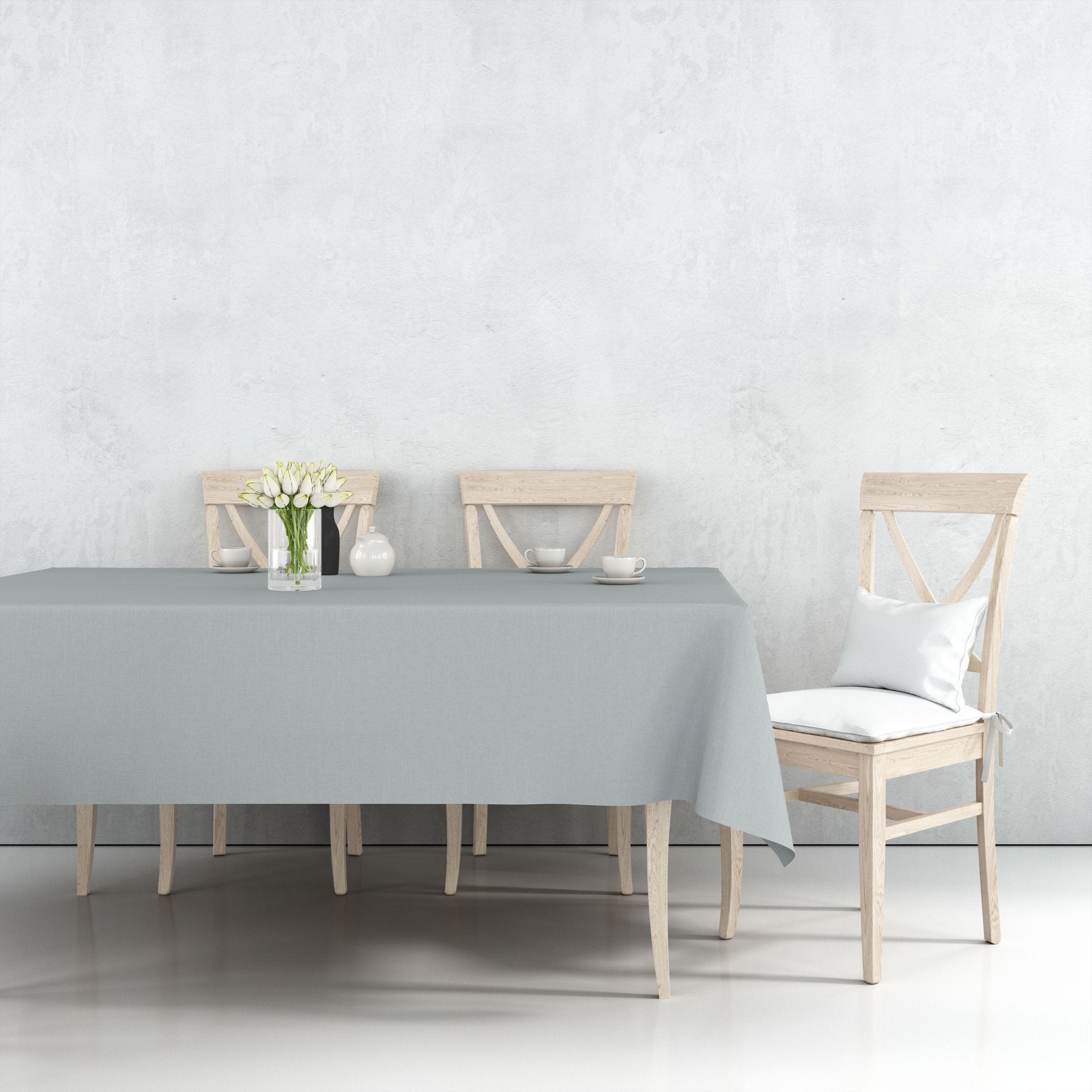 *WHOLESALE* 54'' X 108'' Silver Rectangular Table cover Disposable Plastic 48/Case