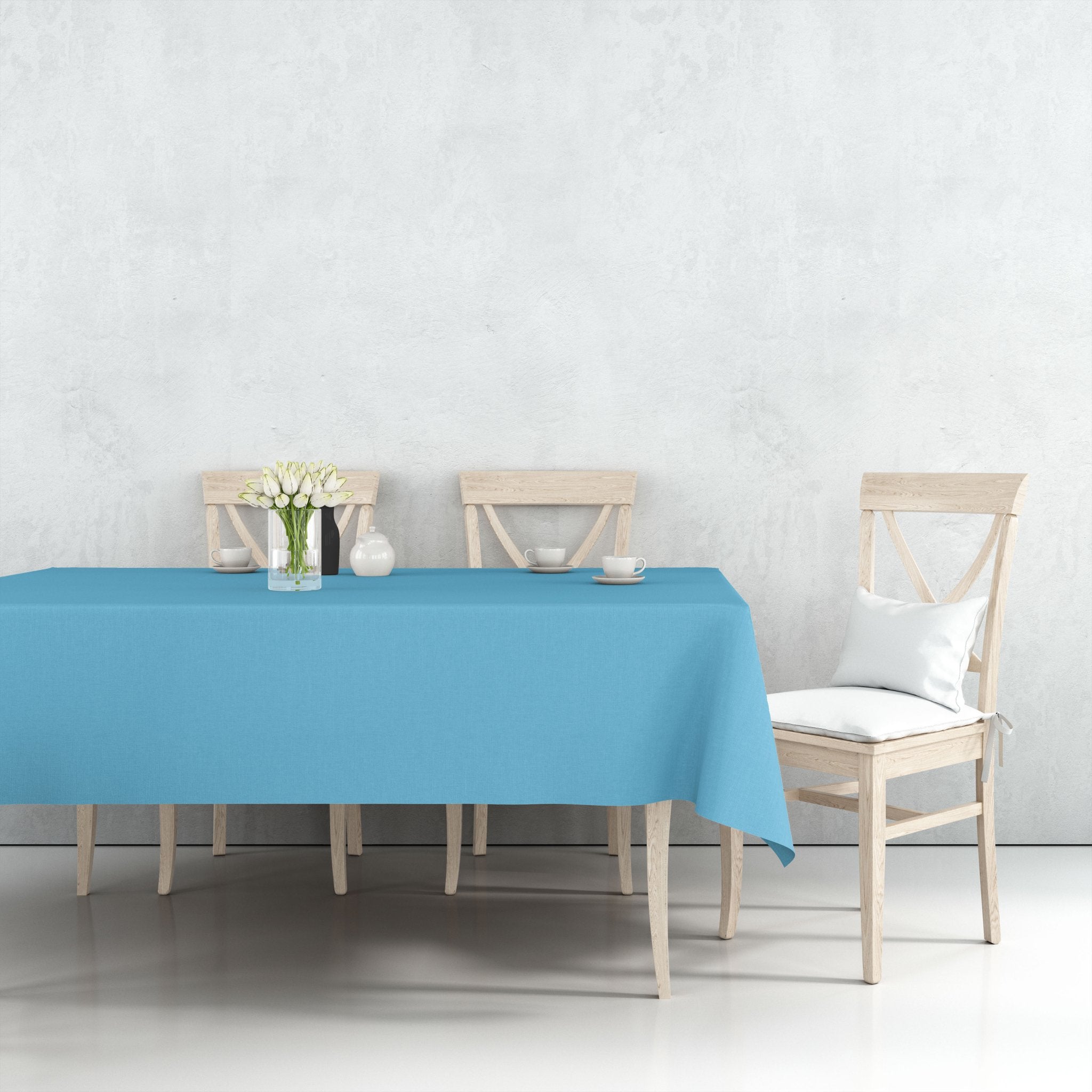 *WHOLESALE* 54''X108" Island Blue Rectangular Table Cover Disposable Plastic 48/Case