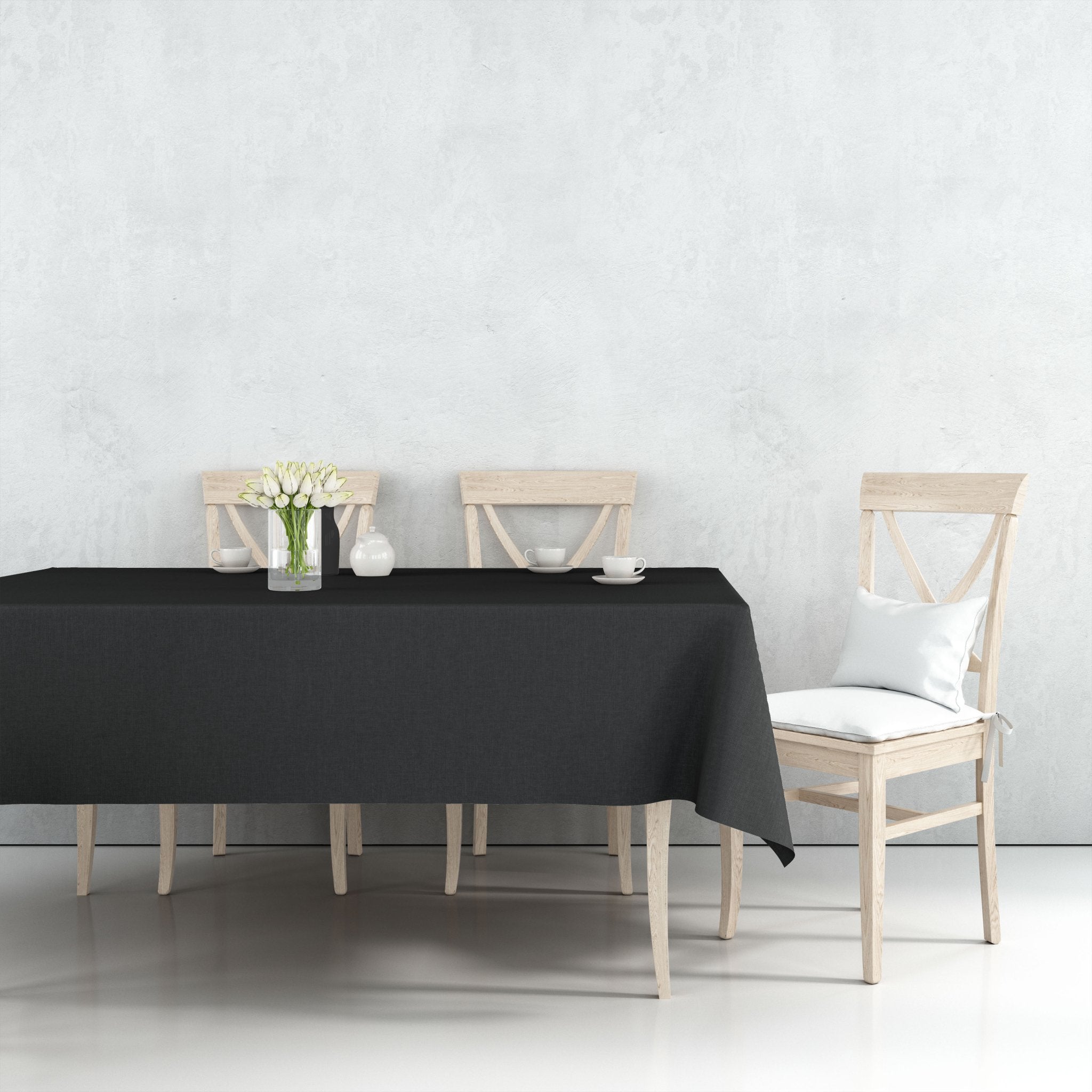 *WHOLESALE* 54'' X 108'' Black Rectangular Table cover Disposable Plastic 48/Case