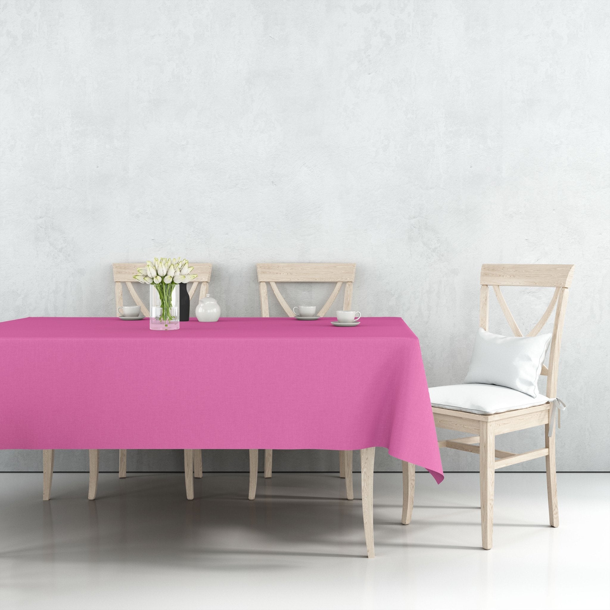 *WHOLESALE* 54'' X 108'' Hot Pink Rectangular Table cover Disposable Plastic 48/Case