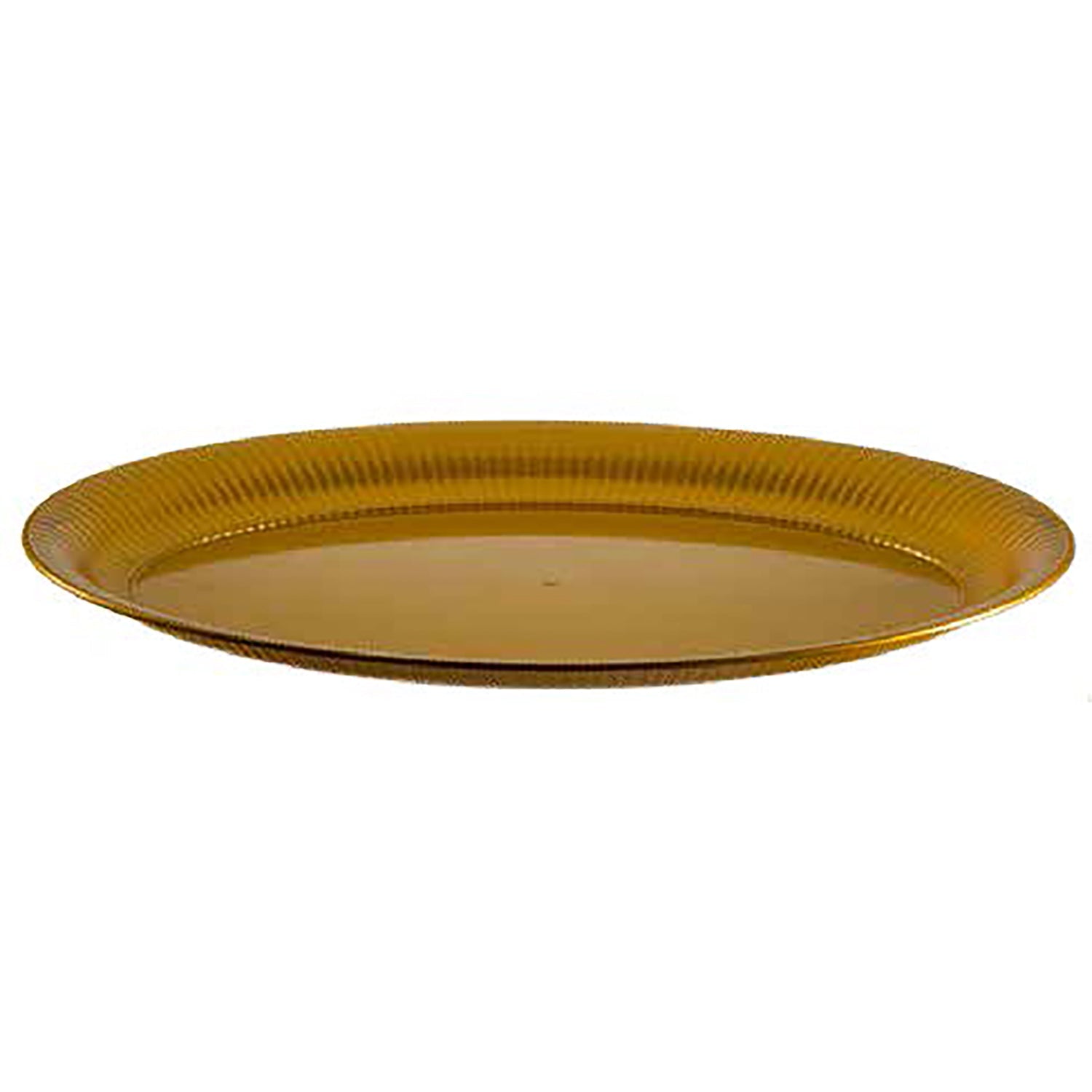 4" X 21'' Gold Oval  Tray Heavy Weight Plastic