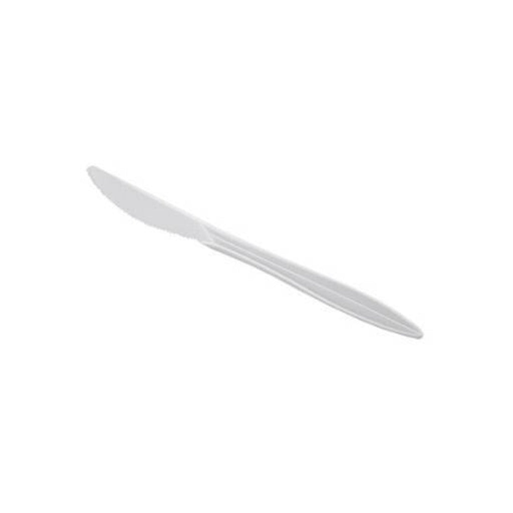*WHOLESALE* Knives White Plastic Disposable Medium Weight 1000/Case