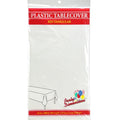 54'' X 108'' White Rectangular Tablecover Plastic